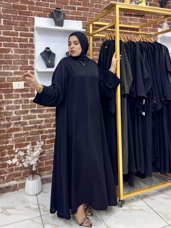 ⁦عباية دبل كلوش كم قلاب كريب انترنت مستورد⁩ - الصورة ⁦3⁩