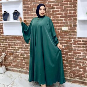 عباية تريبل كلوش كم مروحه حرير كوري
